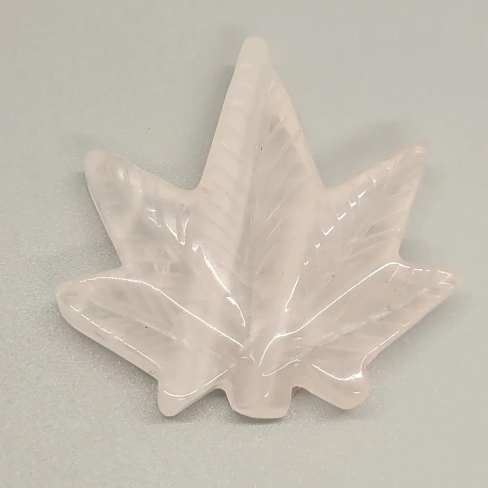 Crystal Clear Quartz Cannabis Leaf Stone Carving